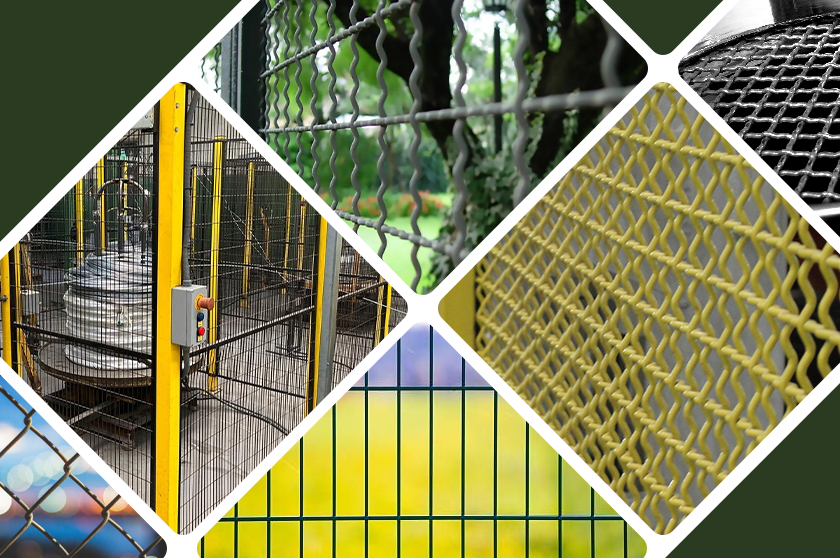 Imagem com vários tipos de aplicação em telas soldadas diferentes